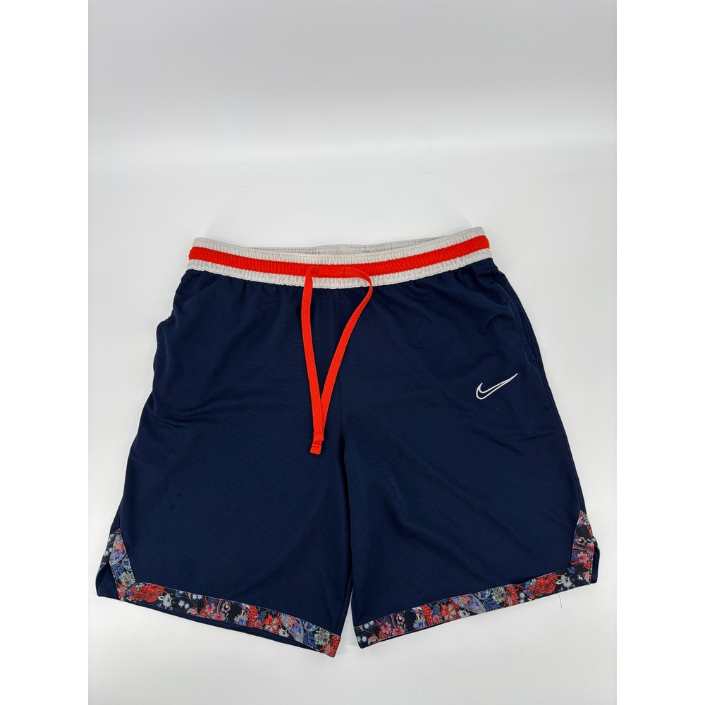 Nike Mens Dri-FIT Basketball Shorts Navy Blue Floral Trim Large CV1905-410